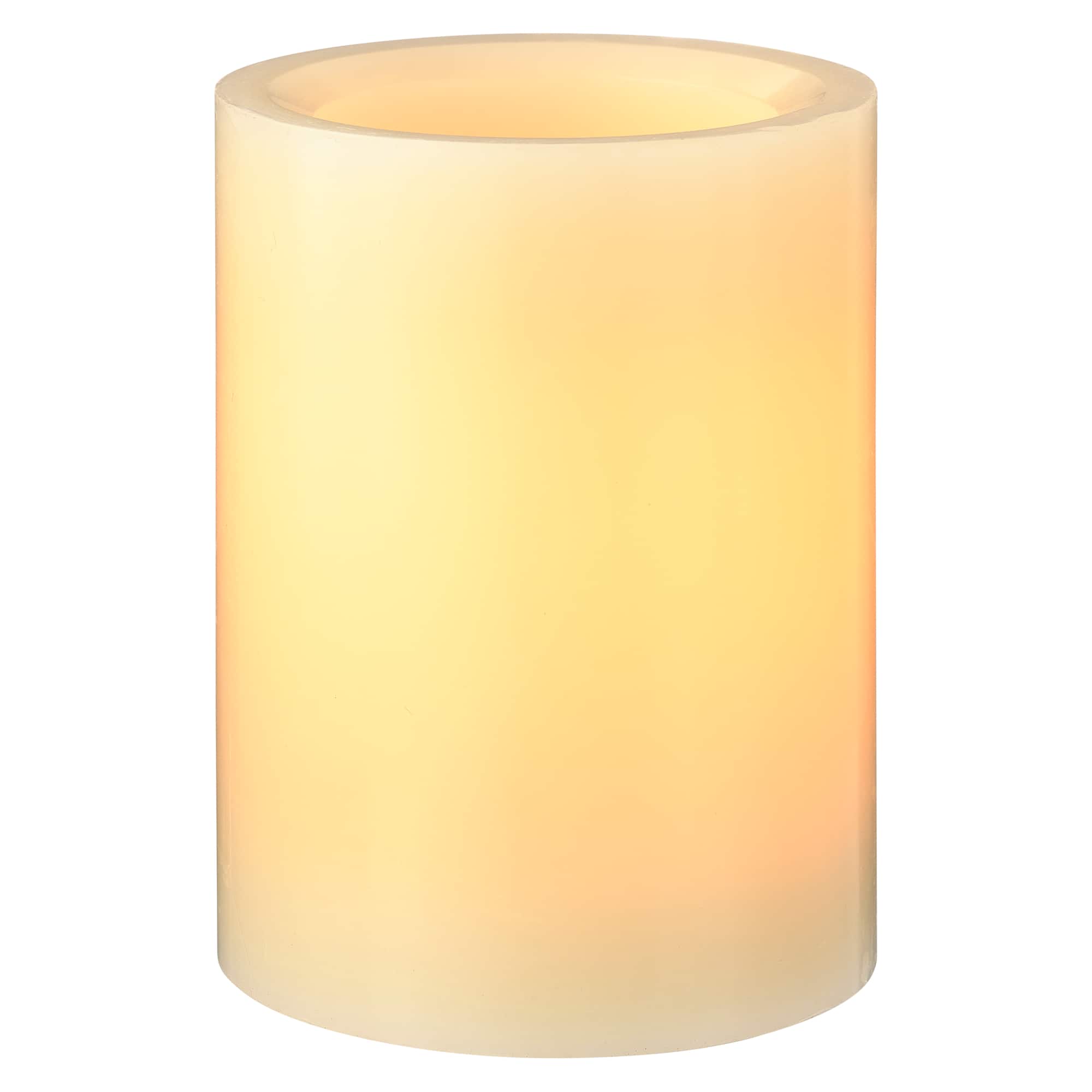 3" x 4" Cream LED Wax Pillar Candle by Ashland®